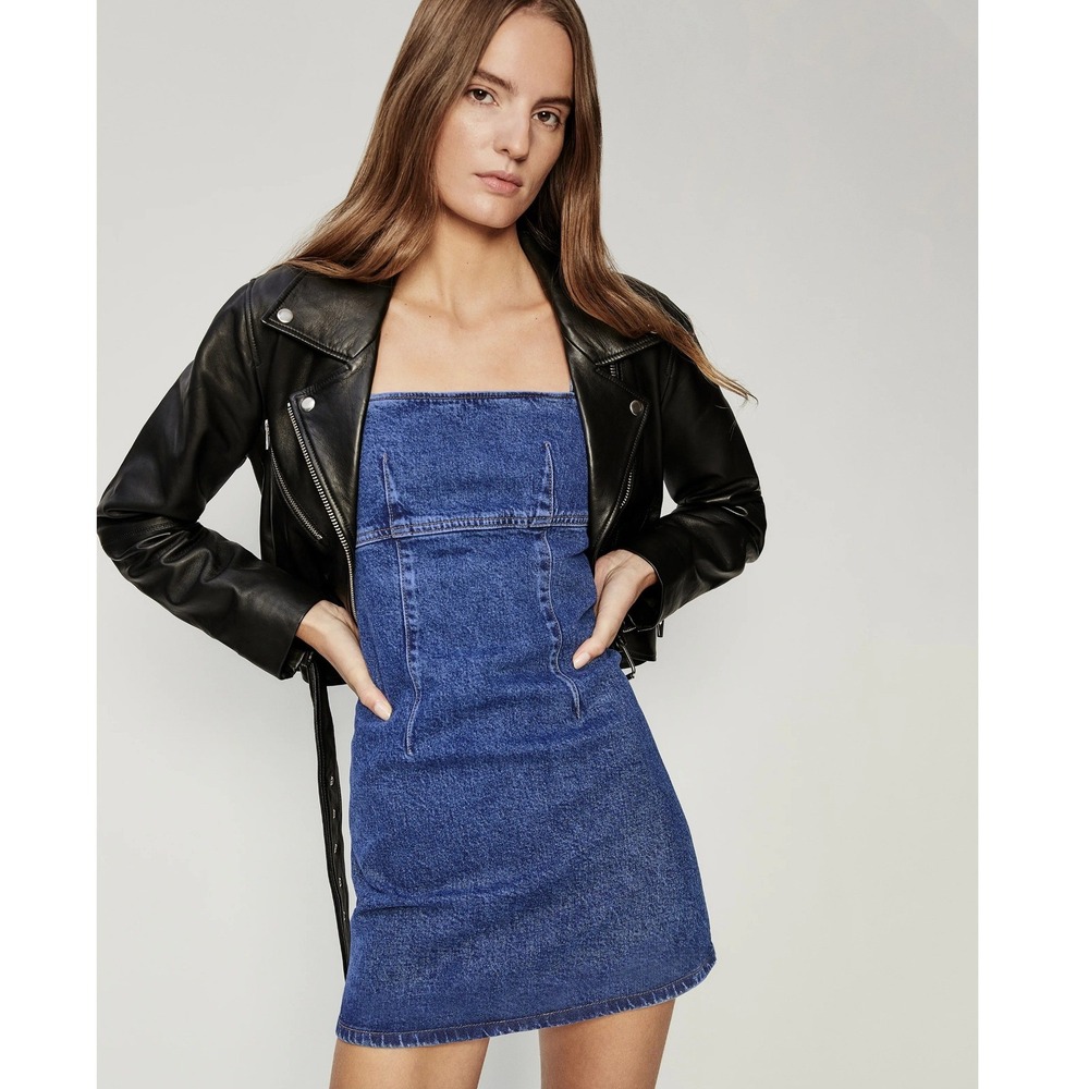 Reformation Lizzie Denim Mini Dress in Anguilla Size 8